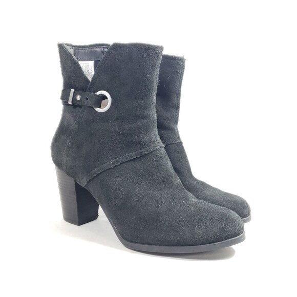 Koolaburra By UGG Womens Black Suede Ankle Boots With Block Heel Size 9 - Picture 1 of 9